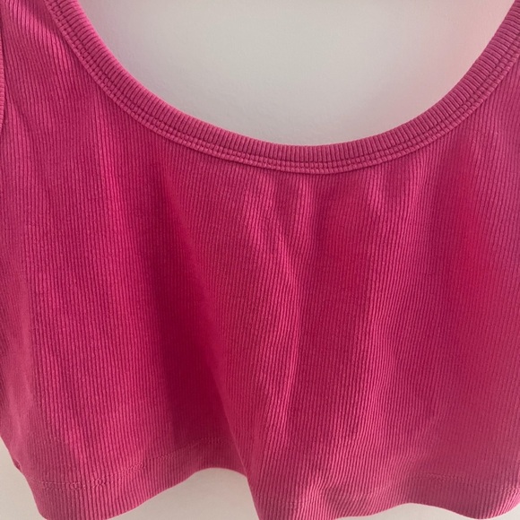 Zara Pink Ribbed Crop Top Size Large - Picture 3 of 6
